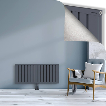 Obi Dekoratif Alüminyum Radyatör 500x1124 Antrasit Alt Orta 50mm