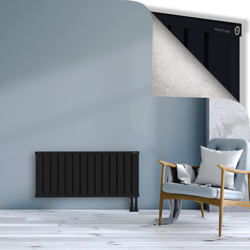 Obi Dekoratif Alüminyum Radyatör 500x1124 Siyah Alt Sağ 50mm
