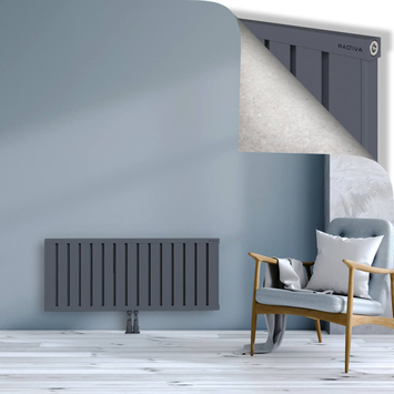 Obi Dekoratif Alüminyum Radyatör 500x1204 Antrasit Alt Orta 50mm