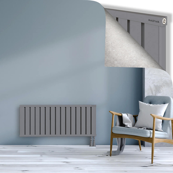 Obi Dekoratif Alüminyum Radyatör 500x1204 Gri Alt Sağ 50mm