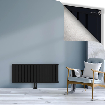 Obi Dekoratif Alüminyum Radyatör 500x1204 Siyah Alt Orta 50mm