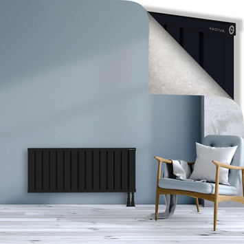 Obi Dekoratif Alüminyum Radyatör 500x1204 Siyah Alt Sağ 50mm