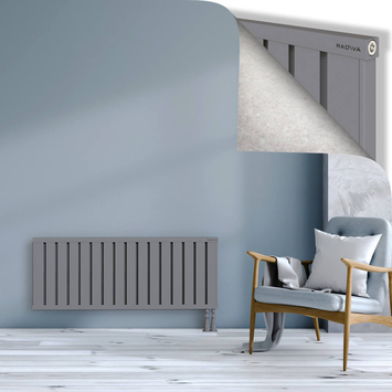 Obi Dekoratif Alüminyum Radyatör 500x1284 Gri Alt Sağ 50mm