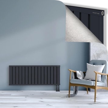 Obi Dekoratif Alüminyum Radyatör 500x1284 Koyu Antrasit Alt Sağ 50mm