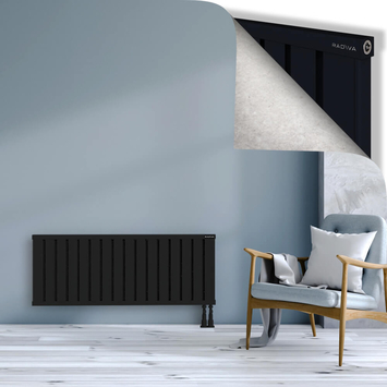 Obi Dekoratif Alüminyum Radyatör 500x1284 Siyah Alt Sağ 50mm