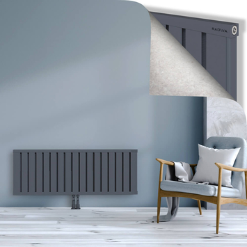 Obi Dekoratif Alüminyum Radyatör 500x1364 Antrasit Alt Orta 50mm