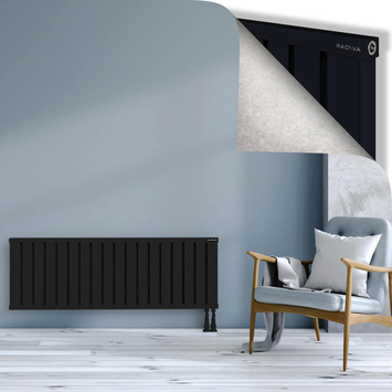Obi Dekoratif Alüminyum Radyatör 500x1444 Siyah Alt Sağ 50mm