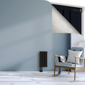 Obi Dekoratif Alüminyum Radyatör 500x244 Siyah Alt Sol 50mm