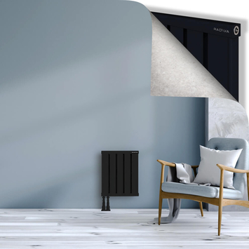 Obi Dekoratif Alüminyum Radyatör 500x404 Siyah Alt Sol 50mm