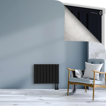 Obi Dekoratif Alüminyum Radyatör 500x644 Siyah Alt Sağ 50mm