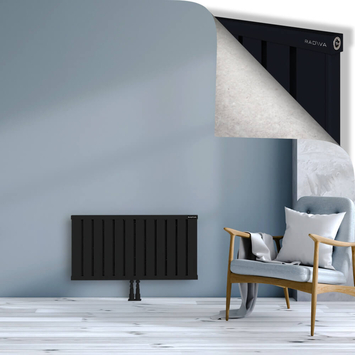 Obi Dekoratif Alüminyum Radyatör 500x964 Siyah Alt Orta 50mm