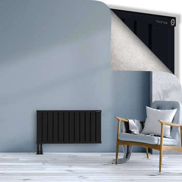 Obi Dekoratif Alüminyum Radyatör 500x964 Siyah Alt Sol 50mm