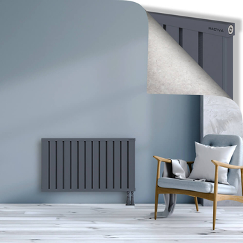 Obi Dekoratif Alüminyum Radyatör 600x1044 Antrasit Alt Sağ 50mm