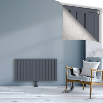 Obi Dekoratif Alüminyum Radyatör 600x1124 Antrasit Alt Orta 50mm