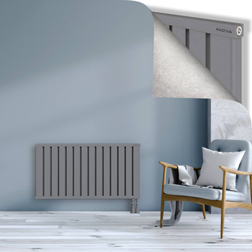 Obi Dekoratif Alüminyum Radyatör 600x1124 Gri Alt Sağ 50mm