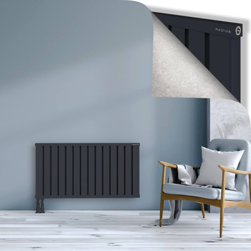 Obi Dekoratif Alüminyum Radyatör 600x1124 Koyu Antrasit Alt Sol 50mm