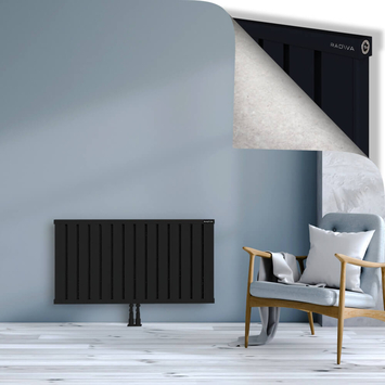 Obi Dekoratif Alüminyum Radyatör 600x1124 Siyah Alt Orta 50mm
