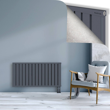 Obi Dekoratif Alüminyum Radyatör 600x1204 Antrasit Alt Sağ 50mm