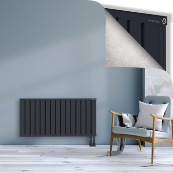 Obi Dekoratif Alüminyum Radyatör 600x1204 Koyu Antrasit Alt Sağ 50mm
