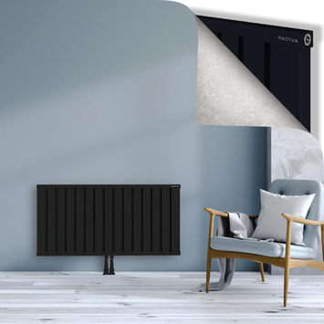 Obi Dekoratif Alüminyum Radyatör 600x1204 Siyah Alt Orta 50mm