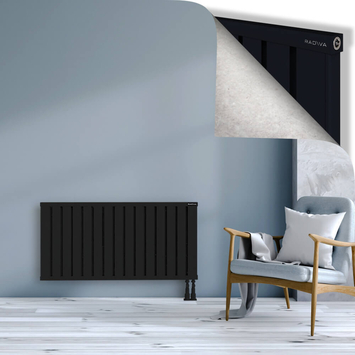 Obi Dekoratif Alüminyum Radyatör 600x1204 Siyah Alt Sağ 50mm