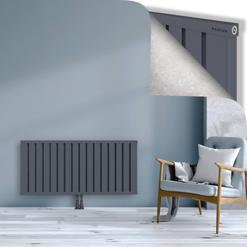 Obi Dekoratif Alüminyum Radyatör 600x1284 Antrasit Alt Orta 50mm