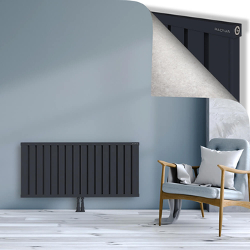 Obi Dekoratif Alüminyum Radyatör 600x1284 Koyu Antrasit Alt Orta 50mm