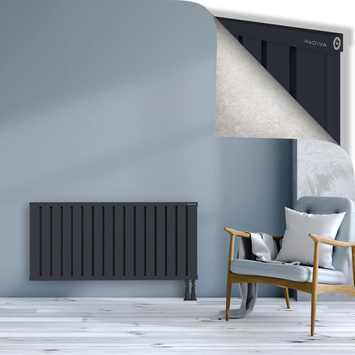 Obi Dekoratif Alüminyum Radyatör 600x1284 Koyu Antrasit Alt Sağ 50mm