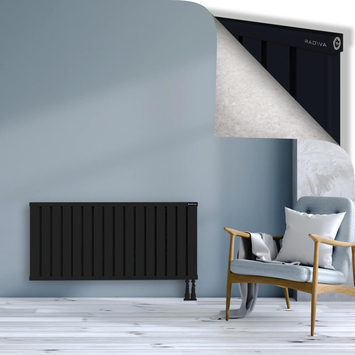 Obi Dekoratif Alüminyum Radyatör 600x1284 Siyah Alt Sağ 50mm