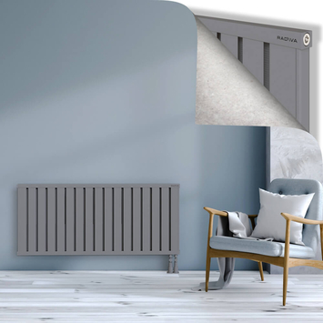 Obi Dekoratif Alüminyum Radyatör 600x1364 Gri Alt Sağ 50mm