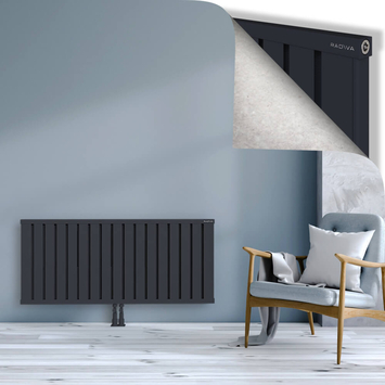 Obi Dekoratif Alüminyum Radyatör 600x1364 Koyu Antrasit Alt Orta 50mm