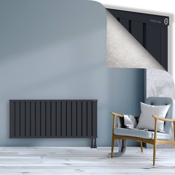 Obi Dekoratif Alüminyum Radyatör 600x1364 Koyu Antrasit Alt Sağ 50mm