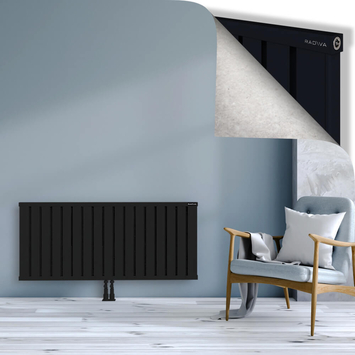 Obi Dekoratif Alüminyum Radyatör 600x1364 Siyah Alt Orta 50mm