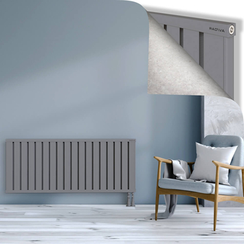 Obi Dekoratif Alüminyum Radyatör 600x1444 Gri Alt Sağ 50mm