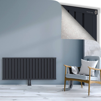 Obi Dekoratif Alüminyum Radyatör 600x1444 Koyu Antrasit Alt Orta 50mm