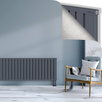 Obi Dekoratif Alüminyum Radyatör 600x2244 Antrasit Alt Sağ 50mm