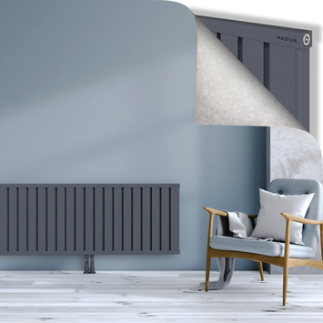 Obi Dekoratif Alüminyum Radyatör 600x2324 Antrasit Alt Orta 50mm