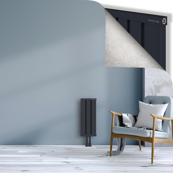 Obi Dekoratif Alüminyum Radyatör 600x244 Koyu Antrasit Alt Orta 50mm