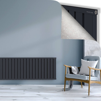 Obi Dekoratif Alüminyum Radyatör 600x2724 Koyu Antrasit Alt Sol 50mm