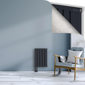 Obi Dekoratif Alüminyum Radyatör 600x404 Koyu Antrasit Alt Sol 50mm