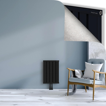 Obi Dekoratif Alüminyum Radyatör 600x404 Siyah Alt Orta 50mm