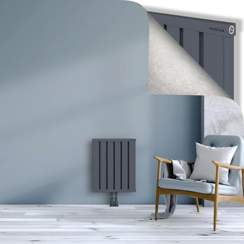 Obi Dekoratif Alüminyum Radyatör 600x484 Antrasit Alt Orta 50mm