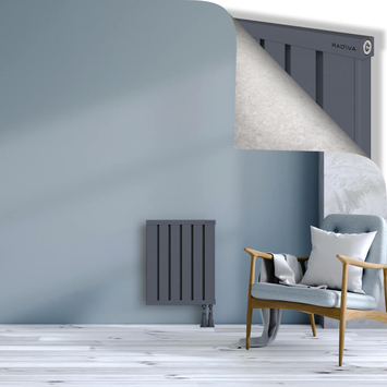Obi Dekoratif Alüminyum Radyatör 600x484 Antrasit Alt Sağ 50mm