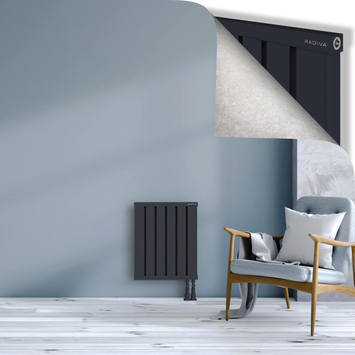 Obi Dekoratif Alüminyum Radyatör 600x484 Koyu Antrasit Alt Sağ 50mm