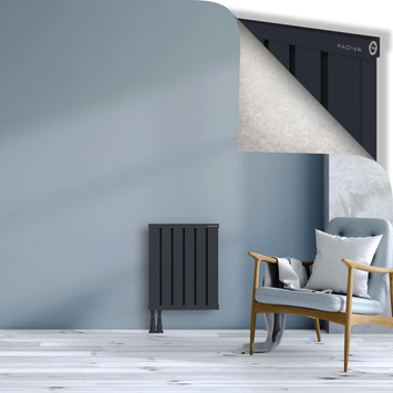 Obi Dekoratif Alüminyum Radyatör 600x484 Koyu Antrasit Alt Sol 50mm