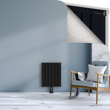 Obi Dekoratif Alüminyum Radyatör 600x484 Siyah Alt Orta 50mm