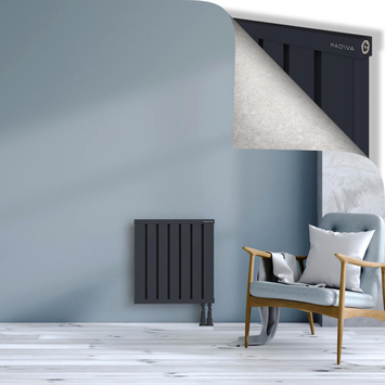 Obi Dekoratif Alüminyum Radyatör 600x564 Koyu Antrasit Alt Sağ 50mm