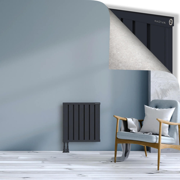 Obi Dekoratif Alüminyum Radyatör 600x564 Koyu Antrasit Alt Sol 50mm
