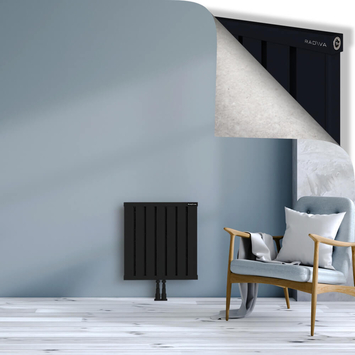 Obi Dekoratif Alüminyum Radyatör 600x564 Siyah Alt Orta 50mm