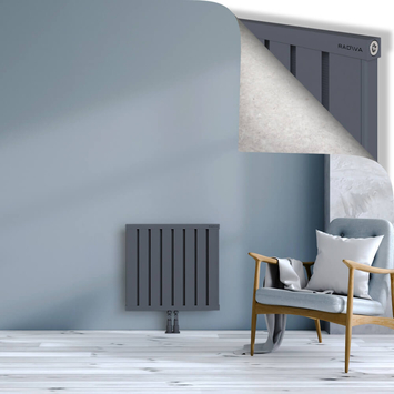Obi Dekoratif Alüminyum Radyatör 600x644 Antrasit Alt Orta 50mm